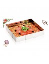 Stampo rettangolare estensibile 24x28 -38x46 in acciaio per torte,mousse,pizze...