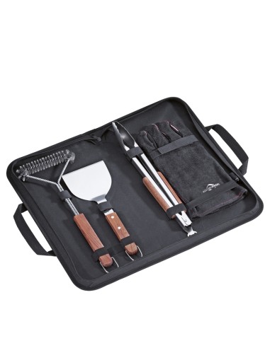 BBQ set Texas con borsa nera in nylon Kuchenprofi